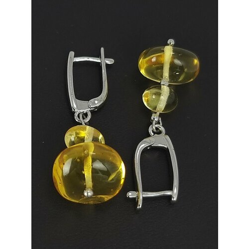 Серьги Янтарная Радуга, оранжевый