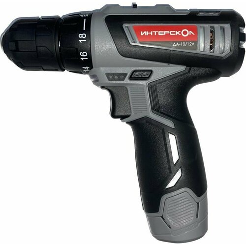 Аккумуляторная дрель-шуруповерт ИНТЕРСКОЛ ДА-1012Л Li-ion 2х15Ач ЗУ в коробке 3400₽