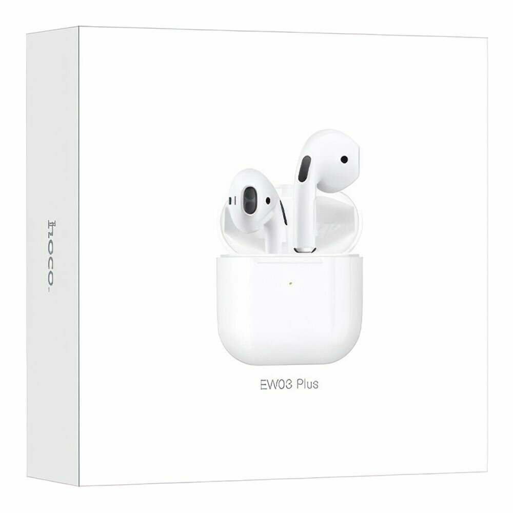 TWS гарнитура HOCO EW03 Plus BT 5.0, вкладыши (белый) — фото 1