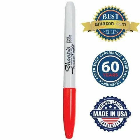 Маркер перманентный SHARPIE (США) красный, "Fine", круглый наконечник, 1 мм