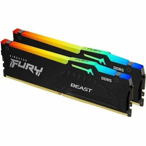Оперативная память Kingston DDR 5 32Gb (2x16Gb) 5200Mhz pc-41600 FURY Beast Black RGB EXPO CL36 (KF552C36BBEAK2-32)