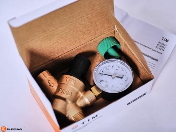 Редуктор снижение давления с манометром TIM BL6823A