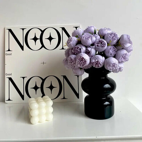 Ваза для цветов и сухоцветов, стеклянная ваза, 9*11 см