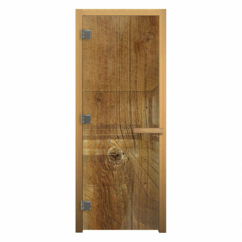 LK Дверь для бани/сауны LK стекло с рисунком "Дерево" стандарт