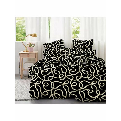 Постельное белье 2 спальное евро простыня наволочки 70х70 поли сатин 1305₽