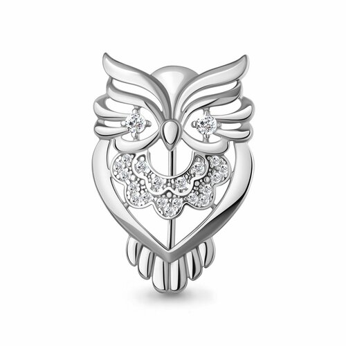 Брошь Diamant online, серебро, 925 проба, фианит, размер 3 см., , прозрачный