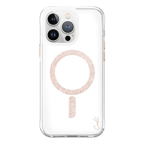 Чехол Uniq COEHL Glace MagSafe для iPhone 15 Pro Rose Gold (IP6.1P(2023)-GLCMRGLD) бесцветный, розовый, розовое золото, оранжевый