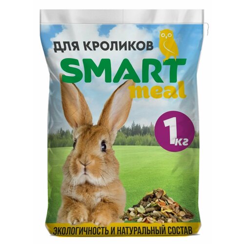 Корм для кроликов декоративных, грызунов, крыс, хомяков Smart meal 1 кг.
