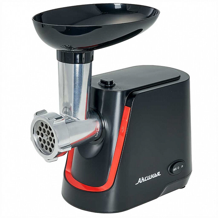 Мясорубка Аксинья КС-2000 электрическая, мощность 2000 Вт, черная с красным