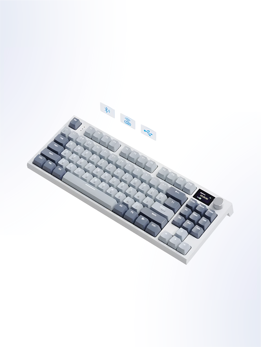 Механическая игровая клавиатура Attack Shark K86 Lavander Blue RGB (RUS), беспроводная, 87 кнопок, HotSwap, Gasket — фото 1