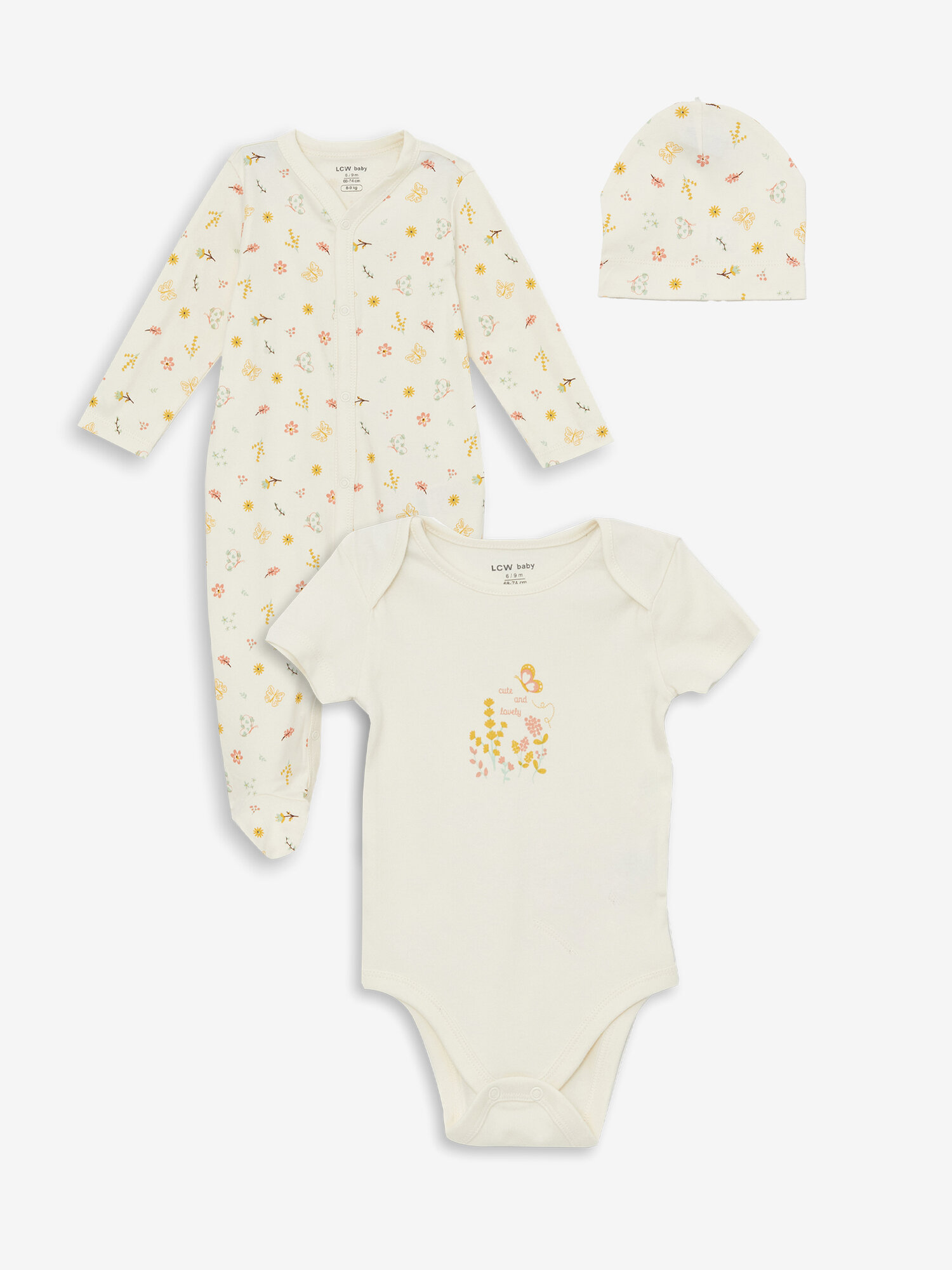 Комплект одежды LC Waikiki размер 3-6 месяцев экрю