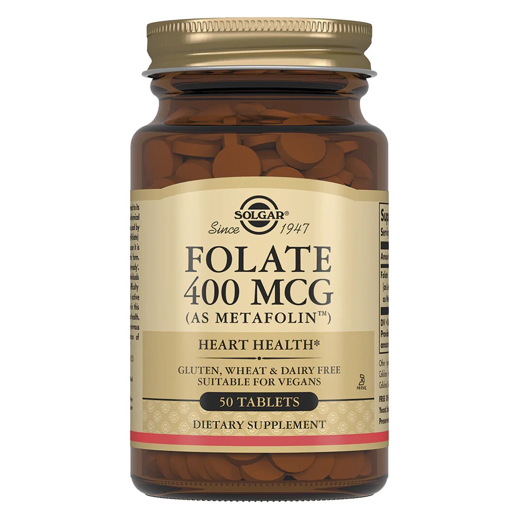 БАД Solgar Таблетки "Фолат 400 мкг Метафолин", 50 шт. Folate 400 mcg (as Metafoline)