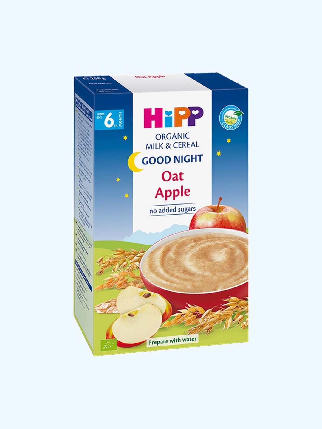 HIPP Good Night детская молочная каша овсяная c яблоком 250 гр с 6 месяцев