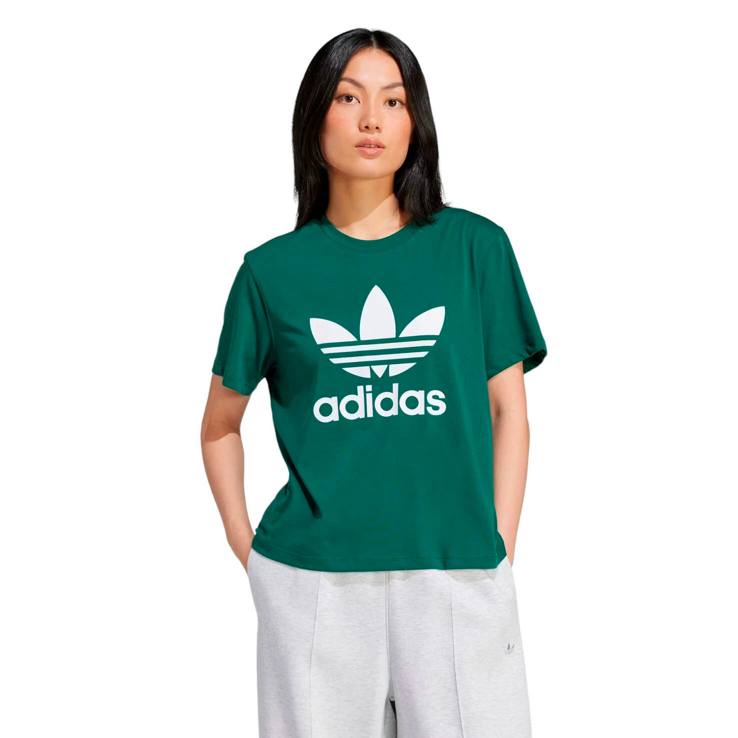 Футболка спортивная adidas, размер M, зелёный