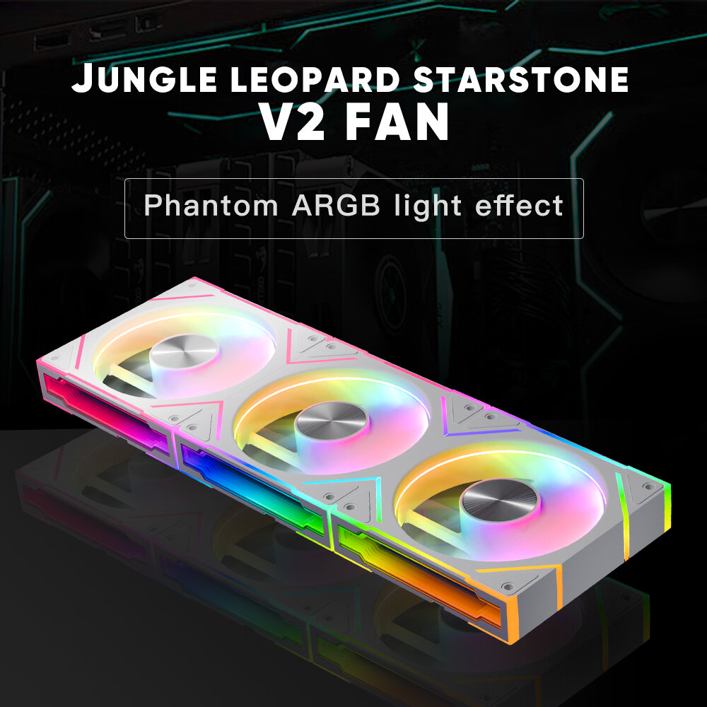 Вентиляторы для корпуса Jungle Leopard Astro V2 с панелью ARGB 120MM реверс белый 3шт