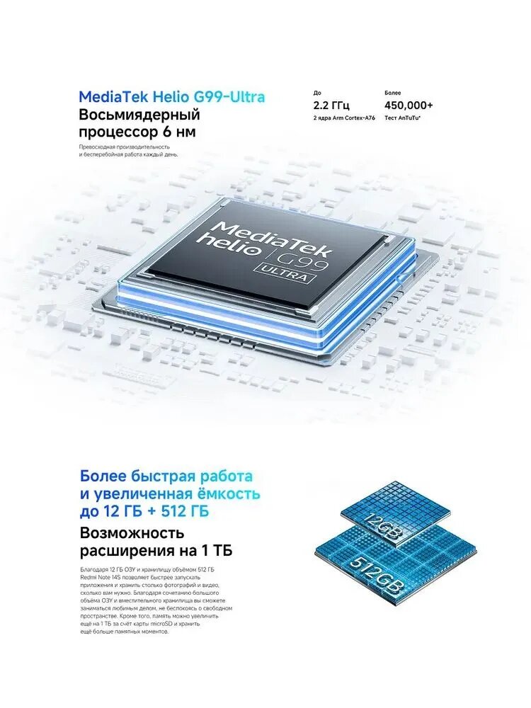 Смартфон Xiaomi Redmi Note 14s Global, 12/512 ГБ, 200МП AI camera, синий — фото 1