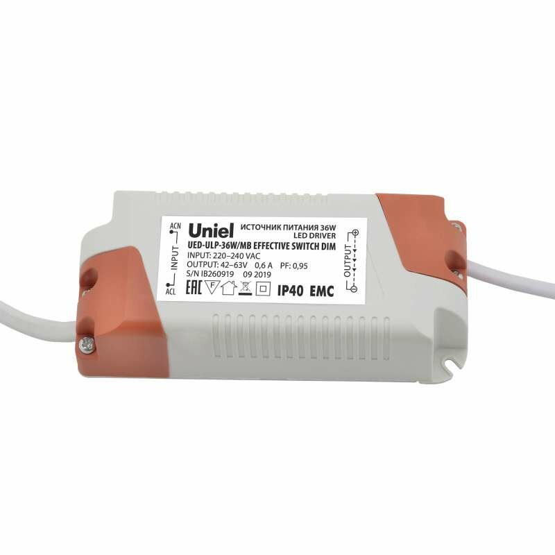 Блок питания токовый (AC-DC) 600mA 42W UL-00006035 UED-ULP-42W/ Y EFFECTIVE IP40 пластик