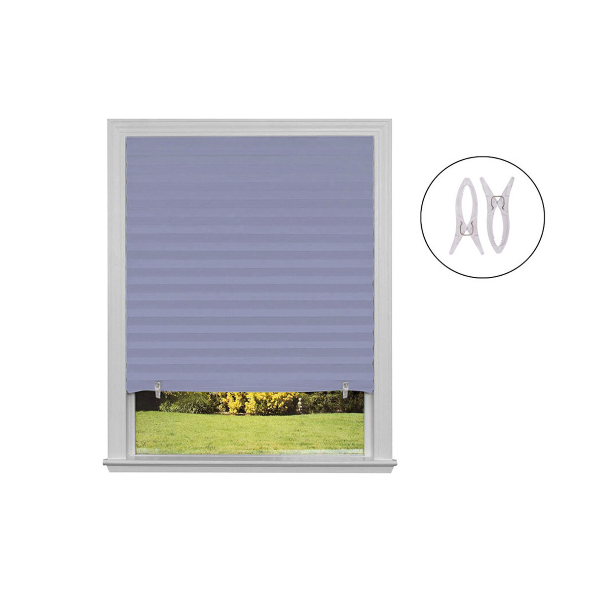 Штора плиссе самоклеящаяся Рыжий кот Skandi 60 x 180 см голубая