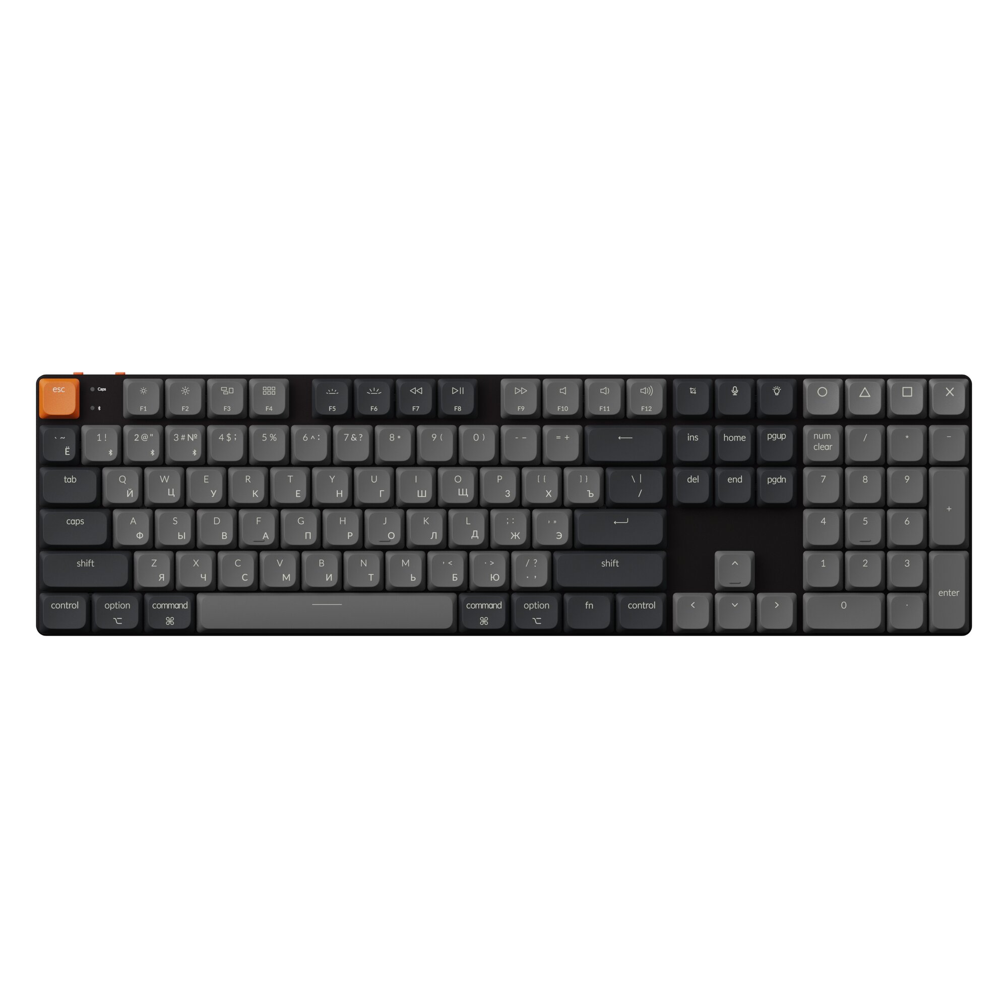 Беспроводная клавиатура QMK Keychron K5 QMK V2(русская раскладка), White LED подсветка, Keychron Milk POM Red Switch