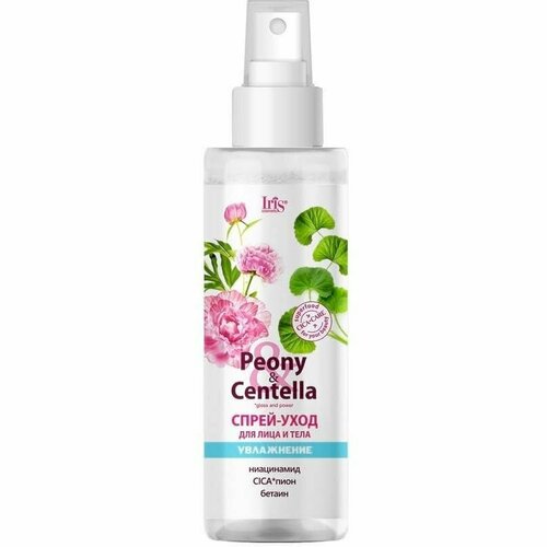фото Спрей-уход для лица и тела iris cosmetic "peony & centella", увлажнение, 200 мл