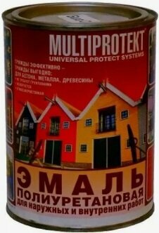 Эмаль Полиуретановая Мультипротект 3л Белая, Глянцевая, Универсальная для Внутренних и Наружных Работ.