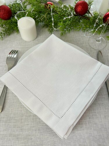 Изображение товара Набор сервировочных салфеток из ткани "Поэма ", белый , 45*45см, 4 шт.