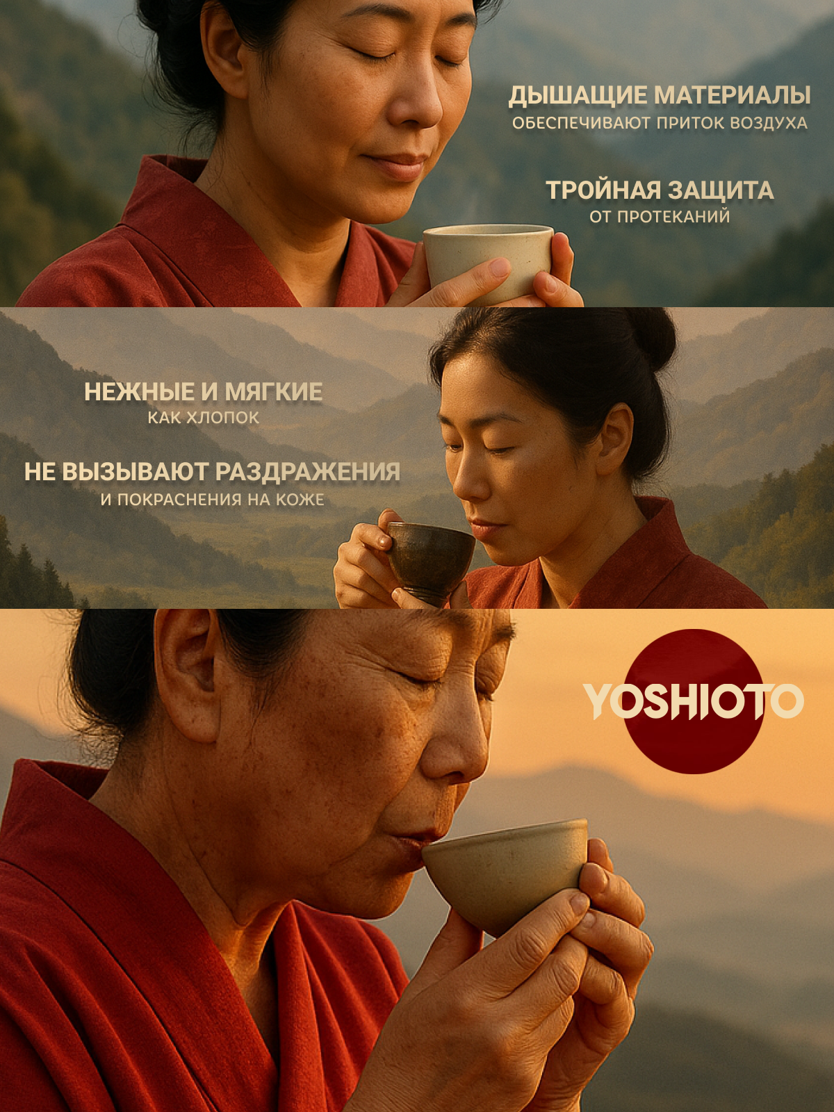 Подгузники для взрослых трусы впитывающие YOSHIOTO, размер L, обхват талии/бедер 110-140 см, 10 шт — фото 1