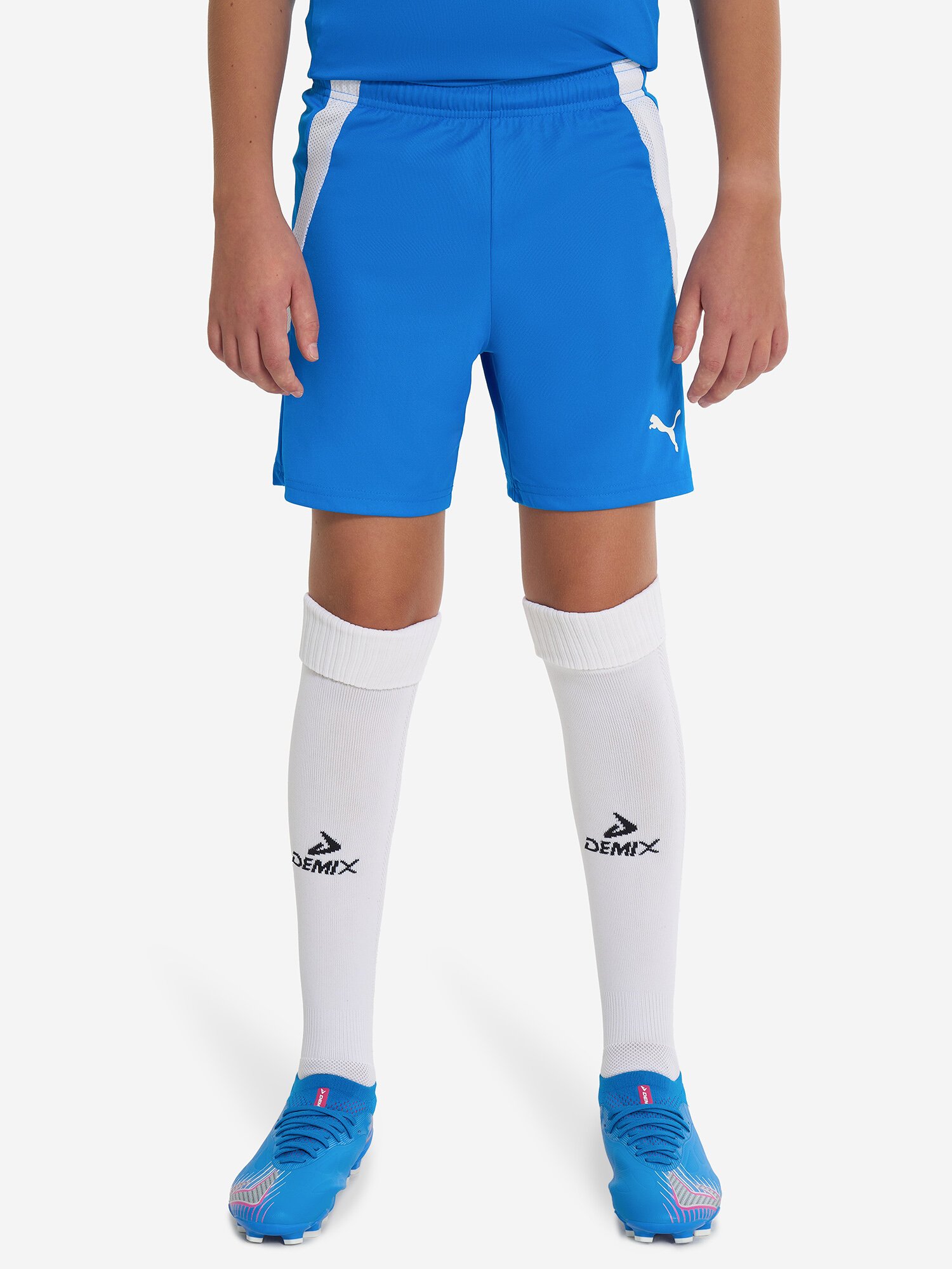 Шорты PUMA, размер 164, синий/белый — фото 1