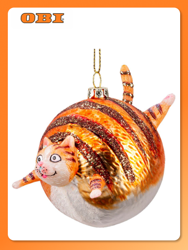 Украшение ErichKrause Decor Кот кругленький 9 см  стекло