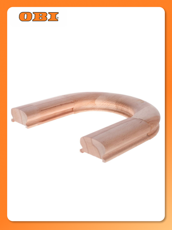 Поворот поручня 5x50 см клееная сосна сорт экстра цвет бежевый