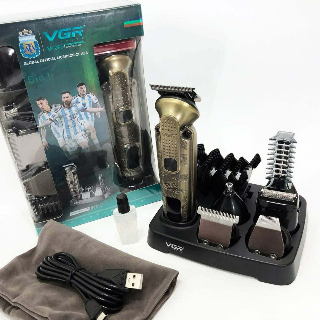 Профессиональная машинка и триммер для волос и бороды "VGR" высококачественный