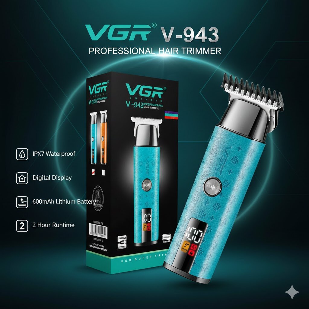 Триммер для волос VGR V-943, профессиональный, регулируемый, лезвия из нержавеющей стали