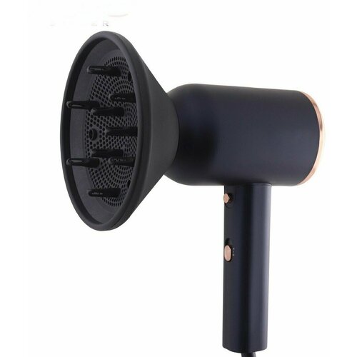 Профессиональный Фен для волос с насадками для укладки волос 1800Вт с диффузором Фен для волос фен-стайлер 2 насадки черный 442000₽