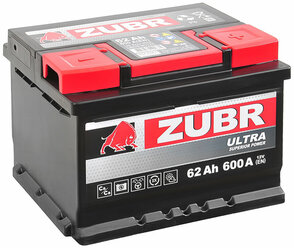 Аккумулятор ЗУБР ULTRA 62 Ач 600А О/П ZU620