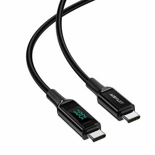 Кабель ACEFAST C6-03 USB-C to USB-C 100W, с цифровым дисплеем, черный кабель acefast c6 03 usb c to usb c 100w charging data cable с цифровым дисплеем цвет черный