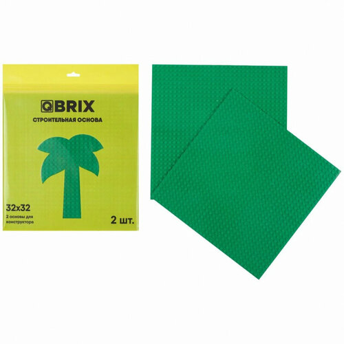 Конструктор Qbrix Строительная пластина, зеленая