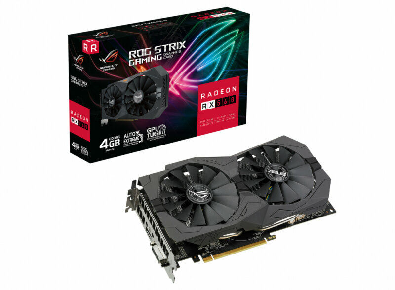 Видеокарта Asus PCI-E ROG-STRIX-RX560-4G-V2-GAMING AMD Radeon RX 560 4096Mb 128 GDDR5 1199/6000 DVIx1 HDMIx1 DPx1 HDCP Ret