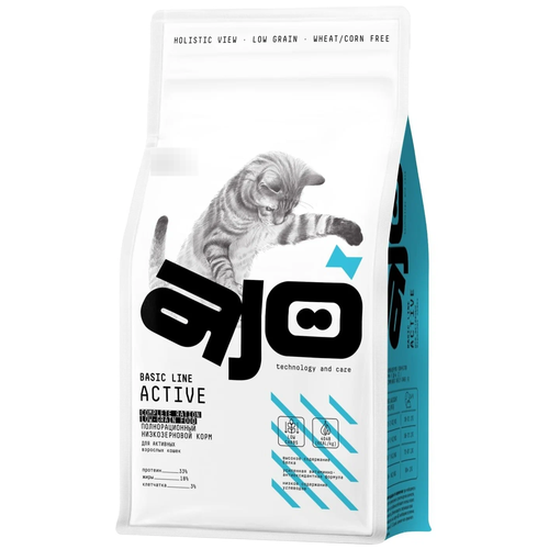 AJO Cat Аctive Сухой полнорационный корм для взрослых кошек, 1,5 кг