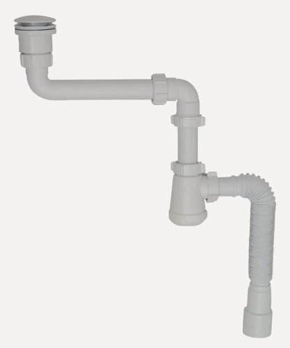 Изображение товара Сифон сливной для раковины, экономящий место, и универсальный донный клапан белый КН079