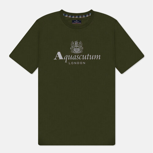 Футболка Aquascutum active big logo, хлопок, размер m, зеленый