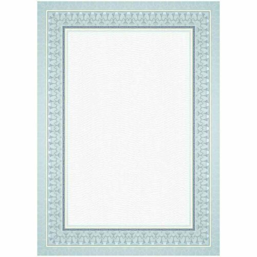 Сертификат-бумага с рамкой А4 синяя волна, 250 г/кв. м, 20 шт/уп КЖ-1794/1