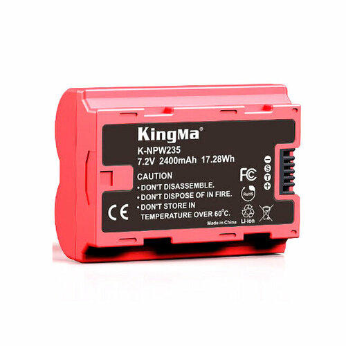 перезаряжаемый аккумулятор kingma np w235 ёмкостью 1960 mah для камеры fujifilm Аккумулятор Kingma NP-W235, 2400 мАч, с защитным кейсом