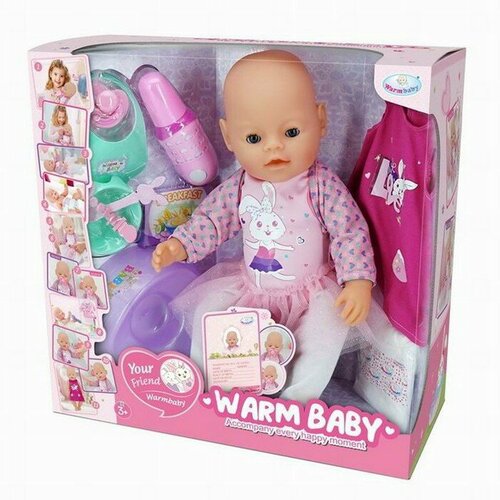 Пупс WZJ057A-580 Warm baby, с аксесс, в кор.