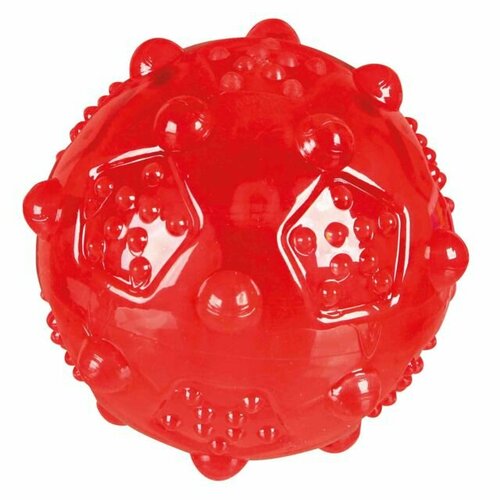Trixie Игрушка для собак Мяч футбольный игольчатый, с пищалкой, диам.7 см, ТПР