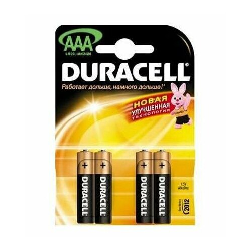 Батарейка Duracell LR03/MN2400 4BL Basic ААА duracell батарейка алкалиновая aaa lr03 mn2400 basic 1 5v блистер 2 шт