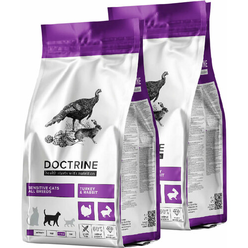 DOCTRINE CAT ADULT SENSITIVE TURKEY & RABBIT беззерновой для взрослых кошек с чувствительным пищеварением с индейкой и кроликом (3 + 3 кг) landor cat adult sensitive для взрослых кошек с чувствительным пищеварением с индейкой и уткой 2 кг х 6 шт