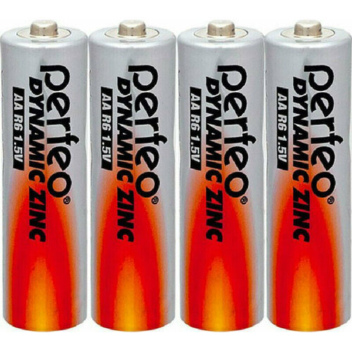 Батарейка Батарейка AA солевая Perfeo R6/4SH Dynamic Zinc 4 шт 2 упаковки