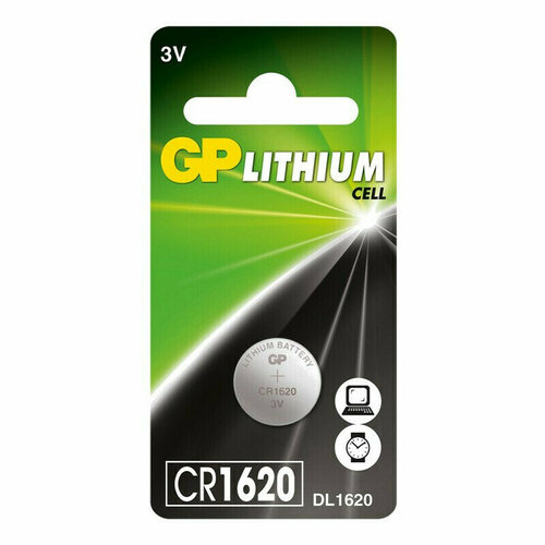 Батарейка Батарейки GP Lithium CR1620 бл/1шт батарейка gp lithium плоская cr1620