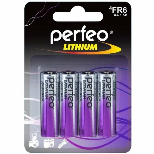 Элемент питания 316 Perfeo FR6/4BL Lithium цена за 1 батарейку батарея perfeo cr123 5sh lithium extra