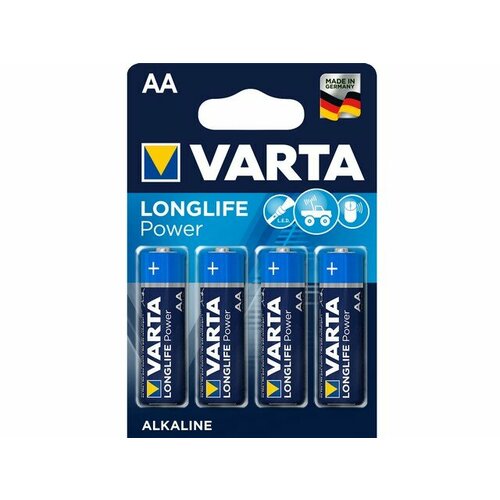 Батарейка VARTA LONGLIFE POWER (HIGH ENERGY) AА (блистер 4шт) 04906113414 батарейка varta longlife power high energy lr03 aaa 04903121412 bl2 alkaline 1 5v